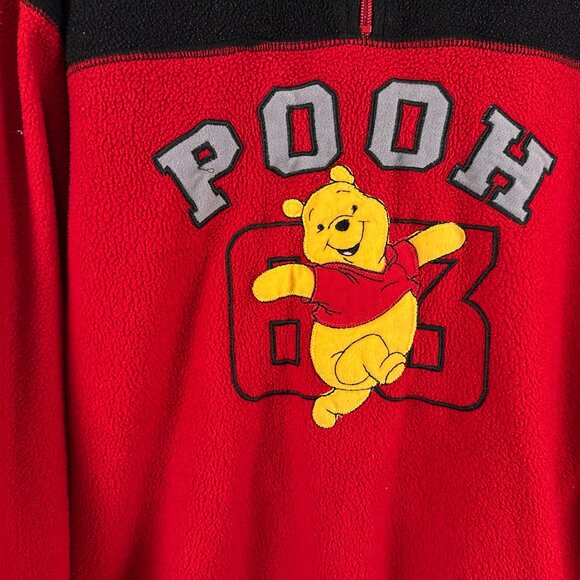 Vintage Winnie the Pooh 1/4 Zip Fleece Pullover Sweatshirt Jacket Adult Medium - Picture 2 of 7
